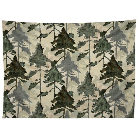 Gabriela Simon Enchanted Watercolor Pine Forest Tapestry
