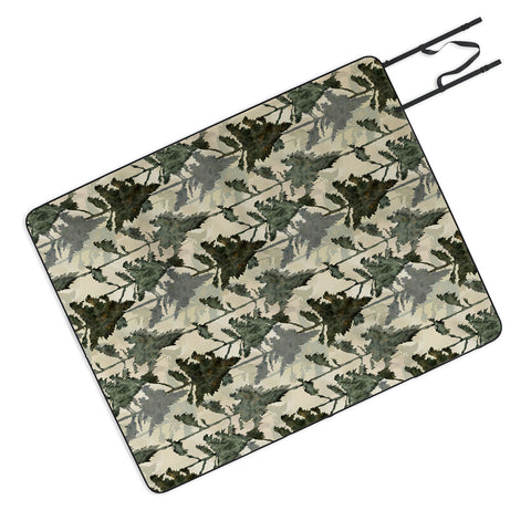 Gabriela Simon Enchanted Watercolor Pine Forest Picnic Blanket