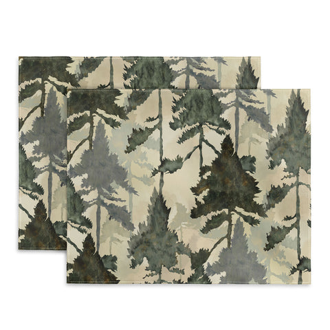Gabriela Simon Enchanted Watercolor Pine Forest Placemat