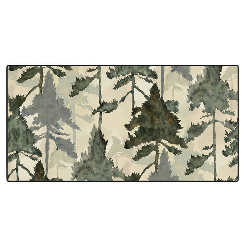 Gabriela Simon Enchanted Watercolor Pine Forest Desk Mat