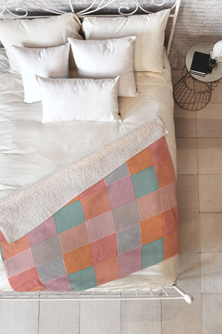 Gabriela Simon Flower Fields Abstract Fleece Throw Blanket