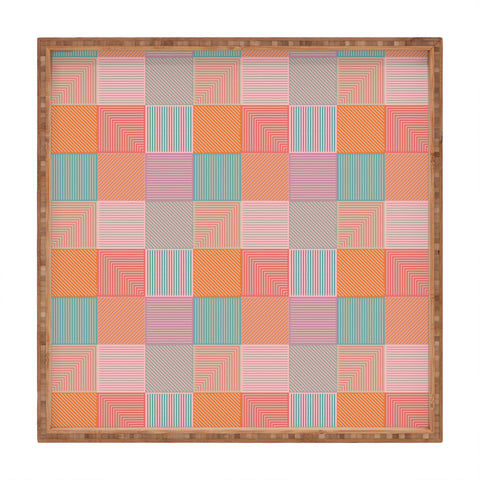 Gabriela Simon Flower Fields Abstract Square Tray