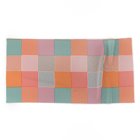 Gabriela Simon Flower Fields Abstract Beach Towel