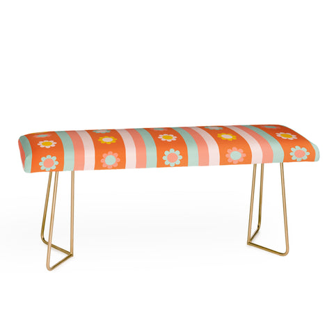 Gabriela Simon Groovy 70s Flowers Stripes Bench