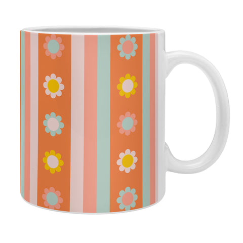 Gabriela Simon Groovy 70s Flowers Stripes Coffee Mug