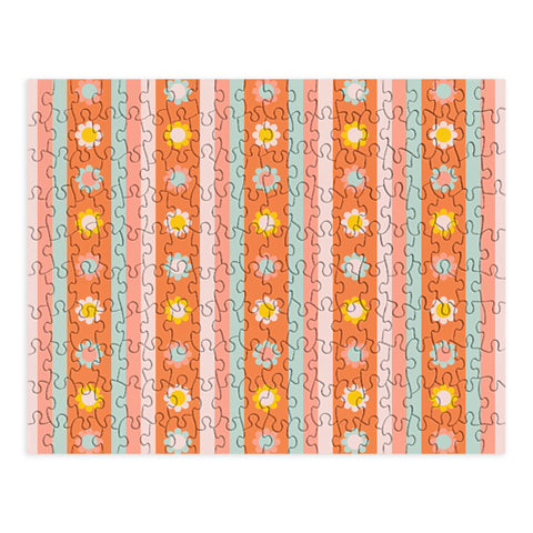 Gabriela Simon Groovy 70s Flowers Stripes Puzzle