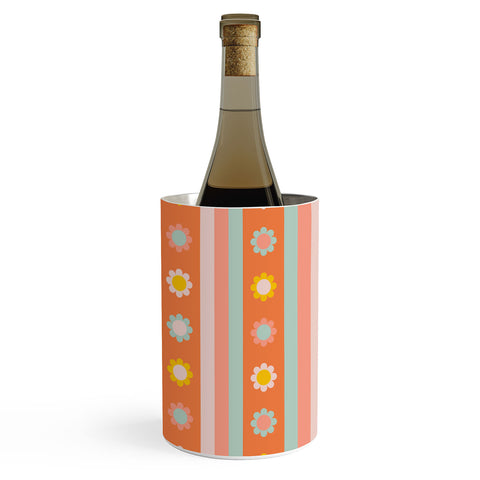 Gabriela Simon Groovy 70s Flowers Stripes Wine Chiller