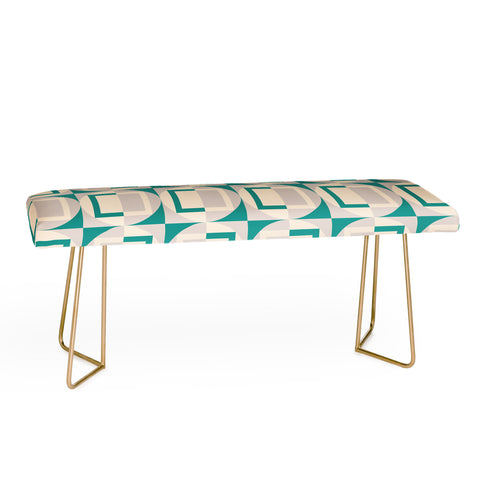 Gabriela Simon Mid Century Modern Geometric Bench