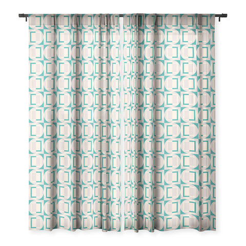 Gabriela Simon Mid Century Modern Geometric Sheer Window Curtain