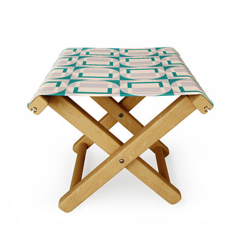 Gabriela Simon Mid Century Modern Geometric Folding Stool
