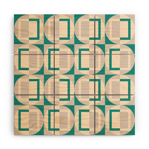 Gabriela Simon Mid Century Modern Geometric Wood Wall Mural