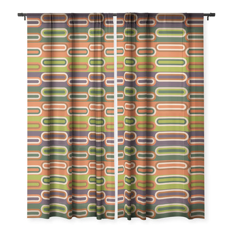 Gabriela Simon Mid Century Modern Geometry Sheer Window Curtain