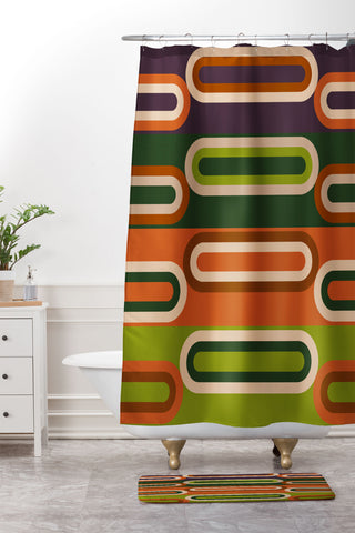 Gabriela Simon Mid Century Modern Geometry Shower Curtain And Mat