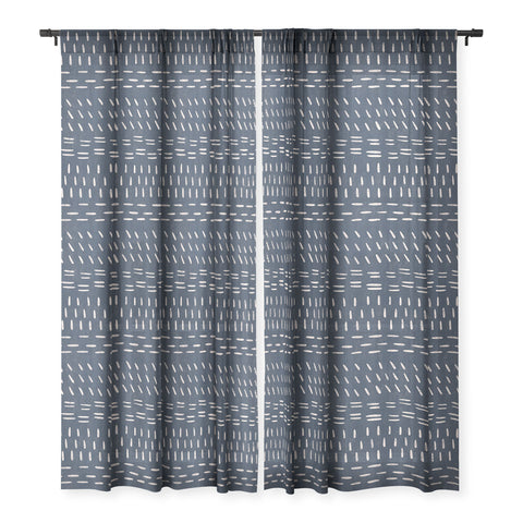 Gabriela Simon Mudcloth Distress Denim Sheer Window Curtain