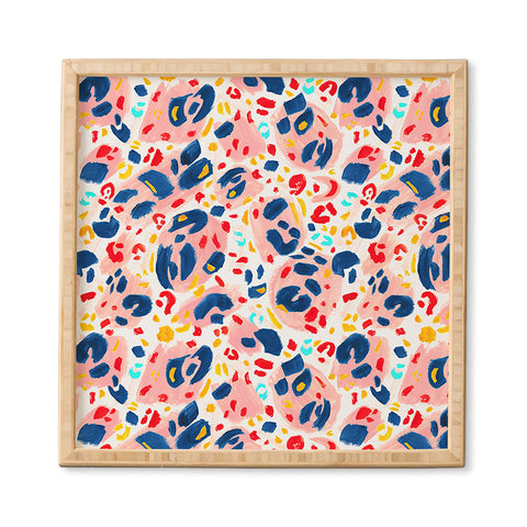 Gabriela Simon Painted Abstract Leopard Print Framed Wall Art