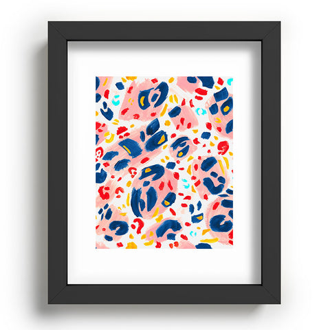 Gabriela Simon Painted Abstract Leopard Print Recessed Framing Rectangle