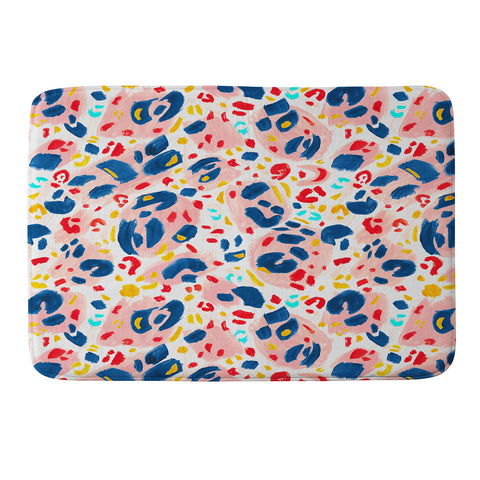 Gabriela Simon Painted Abstract Leopard Print Memory Foam Bath Mat