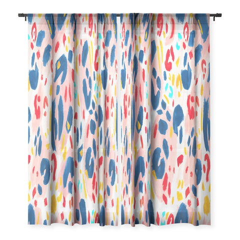 Gabriela Simon Painted Abstract Leopard Print Sheer Non Repeat