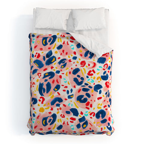 Gabriela Simon Painted Abstract Leopard Print Duvet Cover