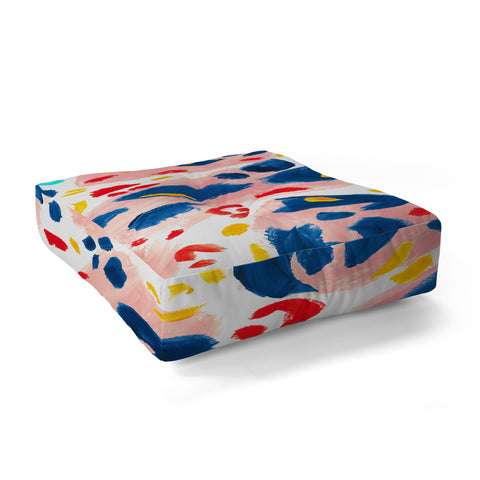 Gabriela Simon Painted Abstract Leopard Print Floor Pillow Square