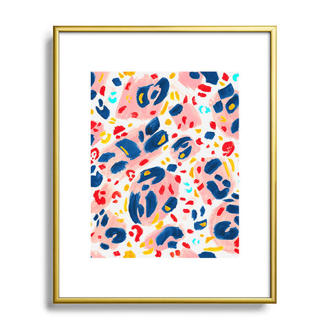 Gabriela Simon Painted Abstract Leopard Print Metal Framed Art Print