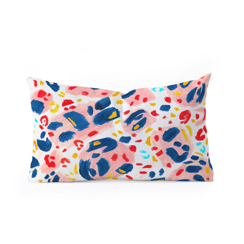 Gabriela Simon Painted Abstract Leopard Print Oblong Throw Pillow