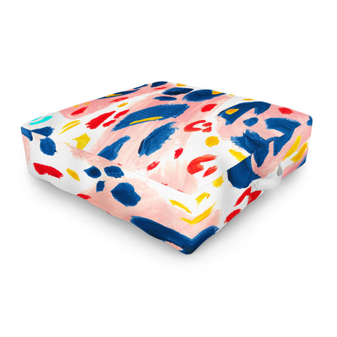 Gabriela Simon Painted Abstract Leopard Print Outdoor Floor Cushion