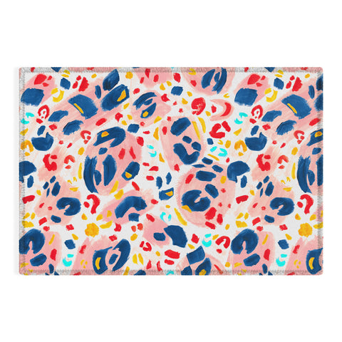 Gabriela Simon Painted Abstract Leopard Print Outdoor Rug