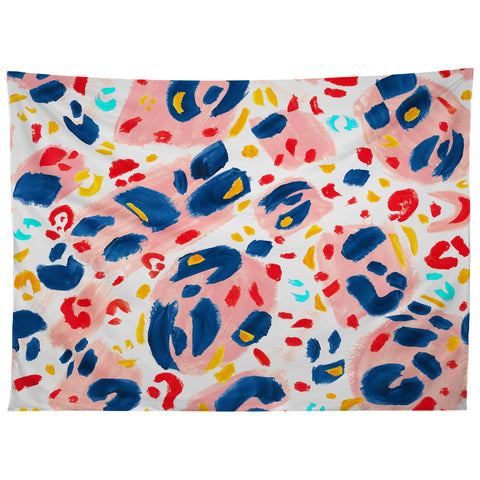 Gabriela Simon Painted Abstract Leopard Print Tapestry
