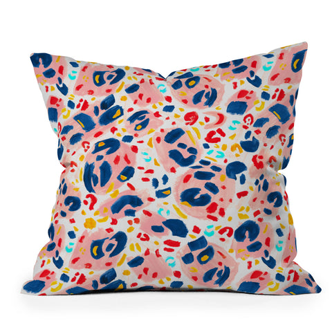 Gabriela Simon Painted Abstract Leopard Print Throw Pillow