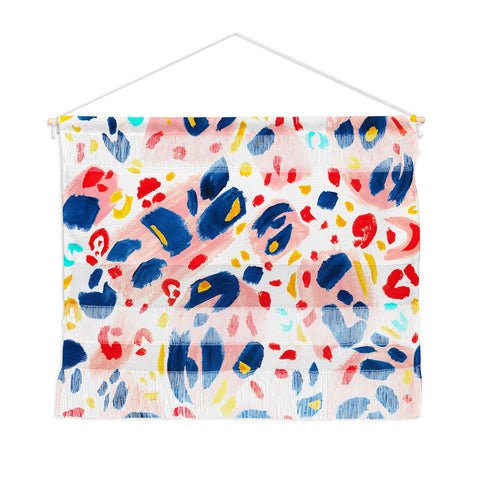 Gabriela Simon Painted Abstract Leopard Print Wall Hanging Landscape