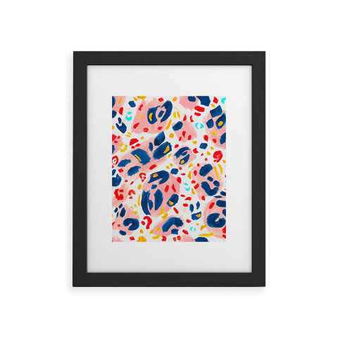 Gabriela Simon Painted Abstract Leopard Print Framed Art Print