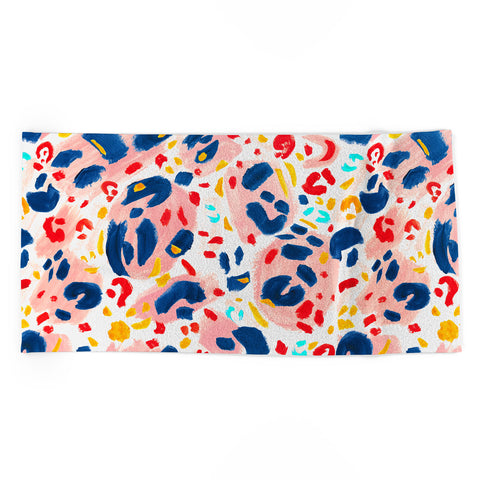 Gabriela Simon Painted Abstract Leopard Print Beach Towel