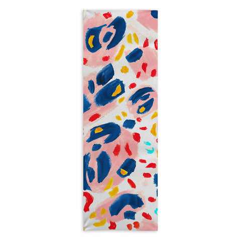 Gabriela Simon Painted Abstract Leopard Print Yoga Towel