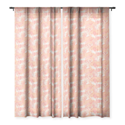 Gabriela Simon Peach Mohave Desert Sheer Window Curtain