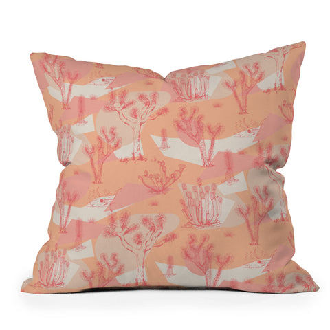 Gabriela Simon Peach Mohave Desert Outdoor Throw Pillow