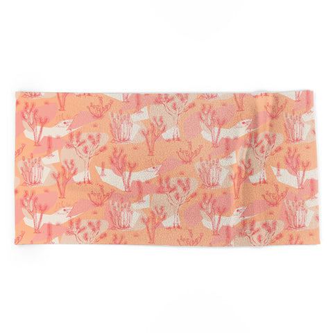 Gabriela Simon Peach Mohave Desert Beach Towel