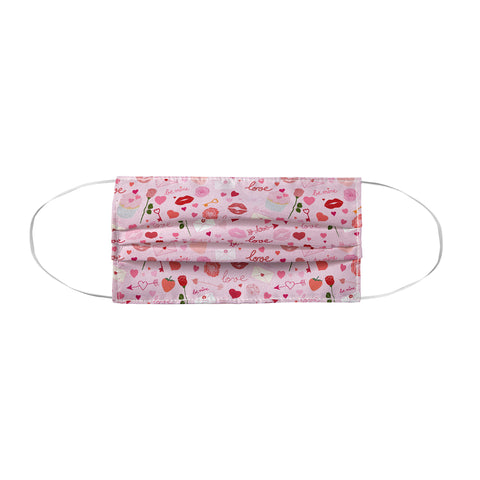 Gabriela Simon Pink valentines Day with Kisses Face Mask