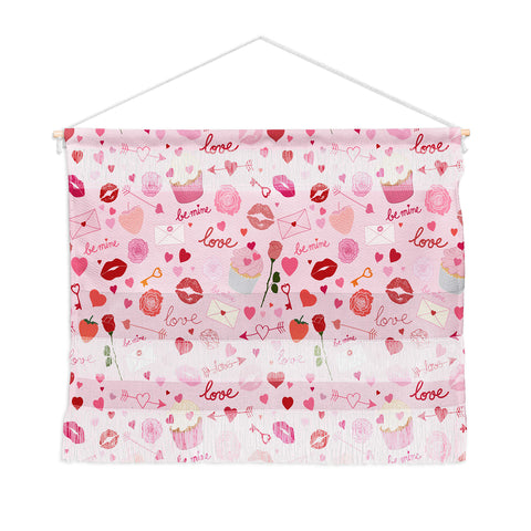 Gabriela Simon Pink valentines Day with Kisses Wall Hanging Landscape