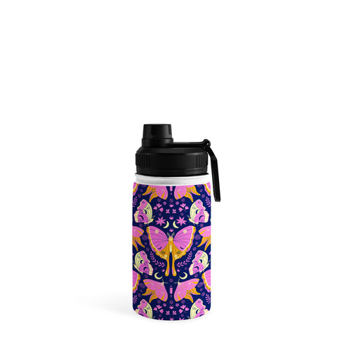 Gabriela Simon Purple Violet Luna Moths Water Bottle