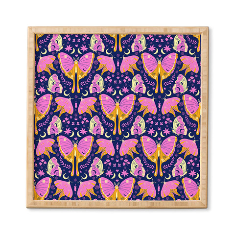 Gabriela Simon Purple Violet Luna Moths Framed Wall Art