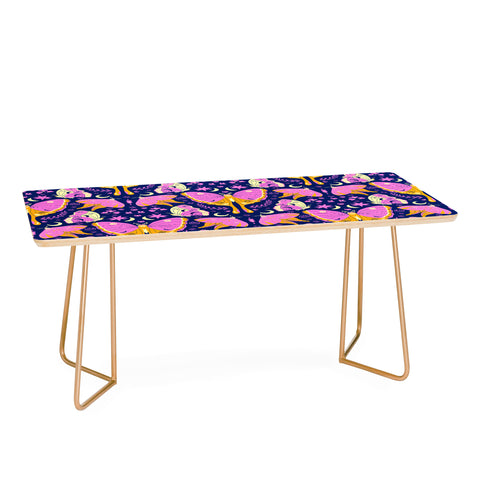 Gabriela Simon Purple Violet Luna Moths Coffee Table