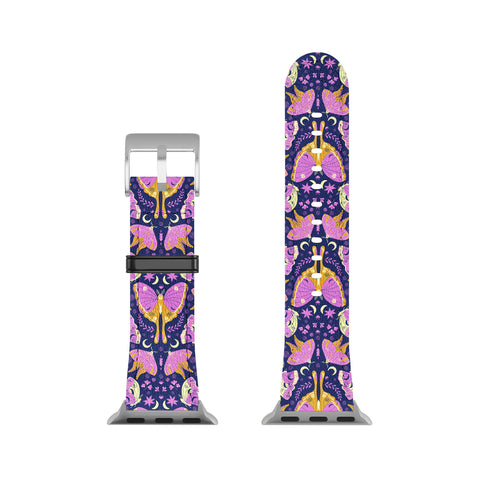 Gabriela Simon Purple Violet Luna Moths Apple Watch Band