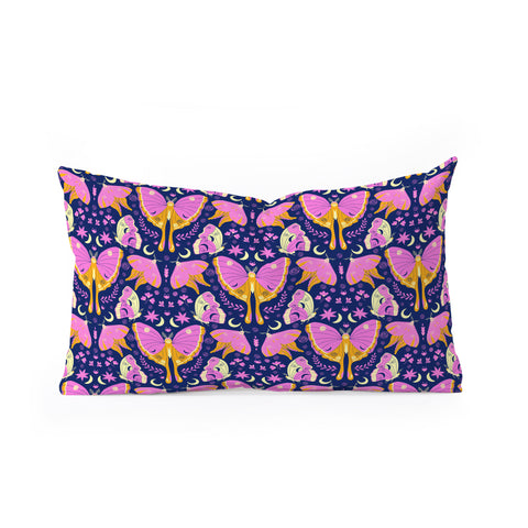 Gabriela Simon Purple Violet Luna Moths Oblong Throw Pillow