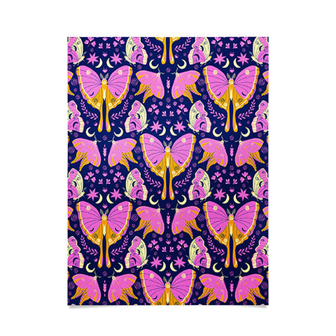 Gabriela Simon Purple Violet Luna Moths Poster