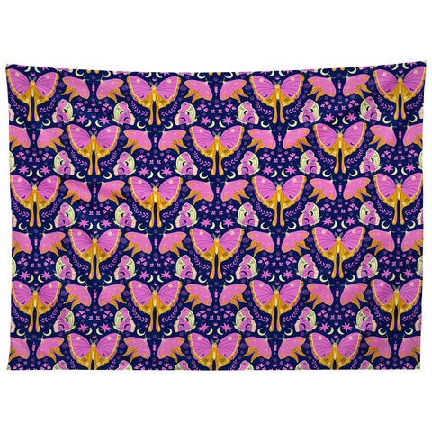 Gabriela Simon Purple Violet Luna Moths Tapestry