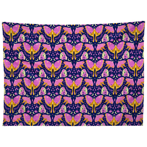 Gabriela Simon Purple Violet Luna Moths Tapestry