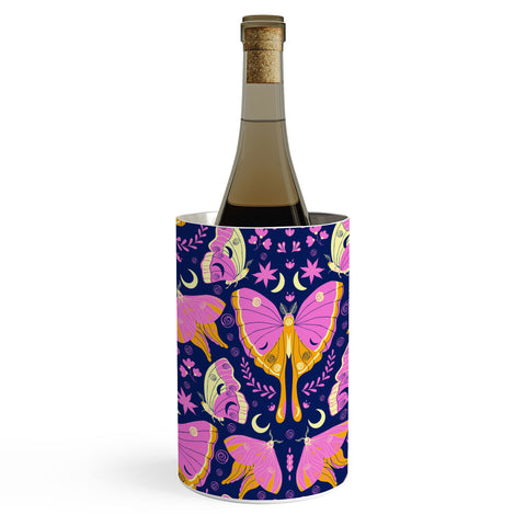 Gabriela Simon Purple Violet Luna Moths Wine Chiller