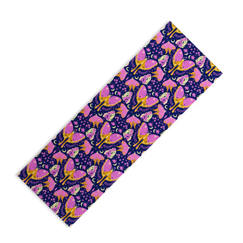 Gabriela Simon Purple Violet Luna Moths Yoga Mat