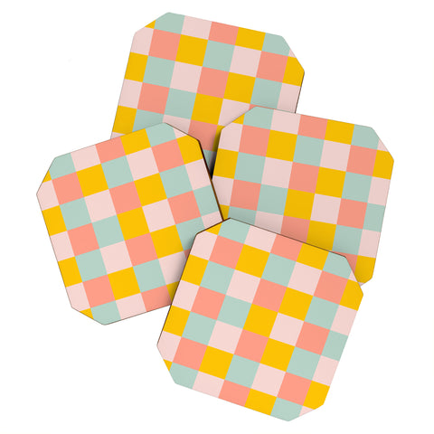 Gabriela Simon Retro Funky Checks Coaster Set